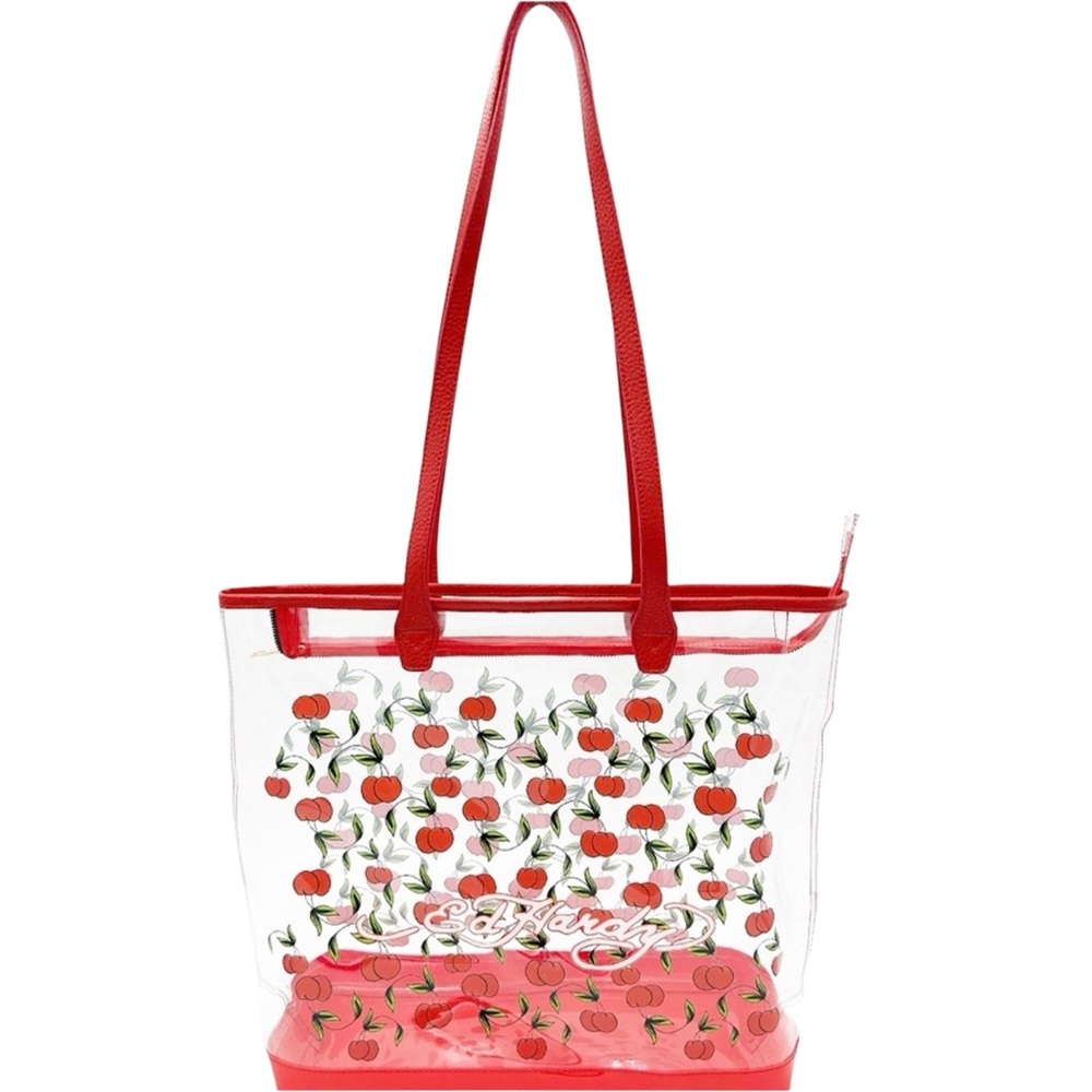 Ed Hardy Cherry Design Clear Tote - Picture 2 of 2